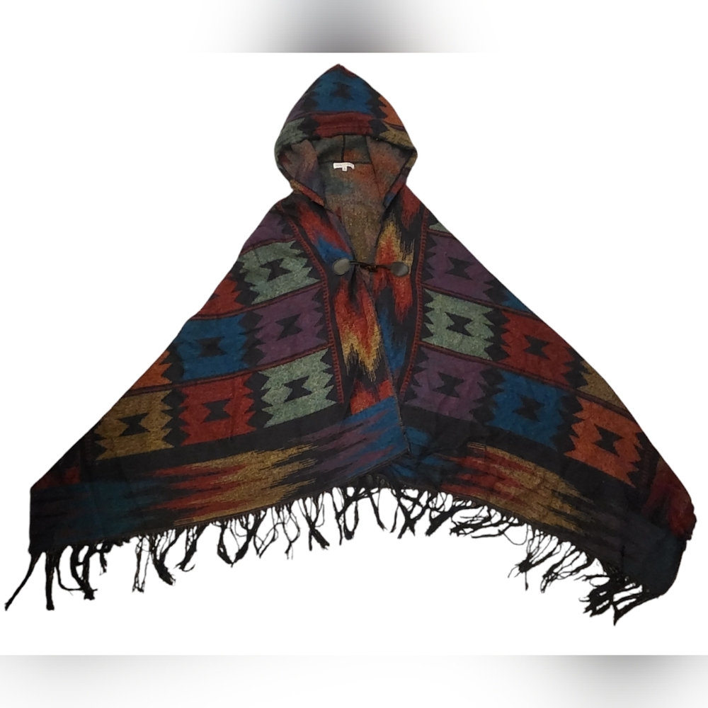 Ladies Medium Aztec/Western Poncho - Picture 1 of 7